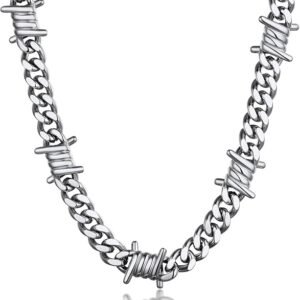 Barbed Wire Cuban Chain Necklace